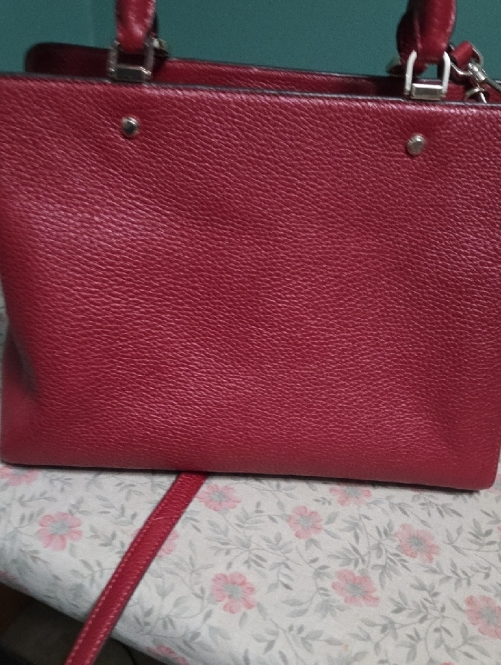 kate spade Rust Red Pebbled Leather Satchel with Matching Zip Wallet - Picture 8 of 15